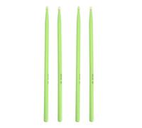 2 Pares de Baquetas de Madera, Baquetas de Arce 5A de 15,94 Pulgadas, Juego de Baquetas con Punta de Madera, Baquetas de Madera de Arce para Niños y Adultos Principiantes (GREEN)