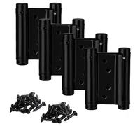 2 pares de bisagras de puerta de acero inoxidable de doble acción de 7,6 cm, color negro mate, cierre automático, ajuste perfecto, 76 mm