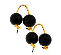 2 pares de bolas de percusión africanas con cuerdas, instrumentos musicales únicos, juego de coctelera africana, bolas de calabaza doble, para principiantes (#A)