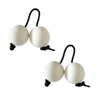 2 pares de bolas de percusión africanas con cuerdas, instrumentos musicales únicos, juego de coctelera africana, bolas de calabaza doble, para principiantes (#F)