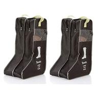 2 pares de bolsas de almacenamiento portátiles para botas a prueba de polvo, bolsas protectoras altas con cremallera para el hogar y viajes (color negro)