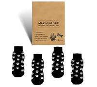 2 pares de calcetines antideslizantes para perros, protección para patas de perro, para interiores, con cierres de ajustables, adecuados para perros pequeños, medianos y grandes, M (M)