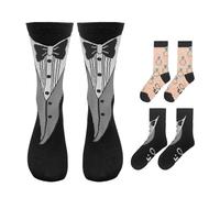 2 pares de calcetines de algodón con letras para novia y novio, calcetines antideslizantes y resistentes al desgaste de algodón con rosca (rosa, negro). Calcetines para parejas, longitud total, rosa