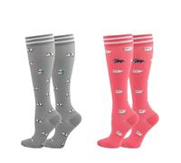 2 pares de calcetines de compresión con forma de gato, hasta la rodilla, de 20 a 30 mmHg, aptos for uso médico, for edemas, venas varicosas, calcetines deportivos for correr Para Deportes, Correr, Vol