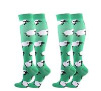2 pares de calcetines de compresión con forma de gato, hasta la rodilla, de 20 a 30 mmHg, aptos for uso médico, for edemas, venas varicosas, calcetines deportivos for correr Para Deportes, Correr, Vol