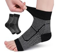 2 pares de calcetines de compresión ortopédicos para mujer y hombre, calcetines de compresión para la noche, neuropatía, calcetines de alta calidad, calcetines sin dedos con soporte para arco (S/M