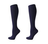 2 pares de calcetines de compresión para hombres y mujeres, calcetines de vuelo, calcetines de compresión para correr, azul, Large/X-Large