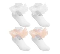 2 Pares De Calcetines De Encaje Para Niña, Calcetines De Media Pantorrilla Para Niña, Calcetines Lindos, Calcetines De Encaje, Calcetines Suaves Y Transpirables Para Niña