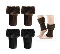 2 Pares De Calcetines De Felpa De Punto, Calentadores De Piernas Y Pies, Accesorios De Ropa De Otoño E Invierno, Calcetines Cálidos Para Mujer, Calcetines Simples