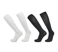 2 Pares De Calcetines De Fútbol Blancos Y Negros, Calcetines Transpirables, Calcetines Elásticos Cómodos, Adecuados Para Entrenamientos Y Juegos De Fútbol