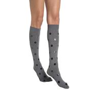 2 pares de calcetines de microfibra Lurex con lazo, largos, semiopacos con purpurina, 30 denier, n.º 1157, Gris Melange PUA 2 Pares, Talla única
