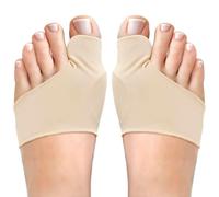 2 pares de calcetines para juanetes,correctores de juanetes,separadores de hallux valgus (con almohadillas de gel) para hombres y mujeres (tallas de hombre 37-43,tono de piel) Corrección y protección.