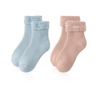 2 Pares De Calcetines Térmicos Para Mujer, Bonitos Calcetines De Felpa, Calcetines Térmicos Gruesos, Calcetines Hasta La Pantorrilla, Calcetines Para El Hogar, Calcetines Para Dormir