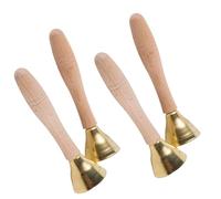 2 pares de campanas con cuerdas/asas, instrumento de percusión, juguete de aprendizaje musical para aprendizaje temprano, clase de música, campanas duraderas con cuerdas/asas