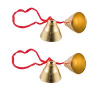 2 Pares de Campanas con Cuerdas / Asas Instrumento de percusión Juguete de Aprendizaje Musical para Aprendizaje Preescolar y práctica Musical Juguete de Campana