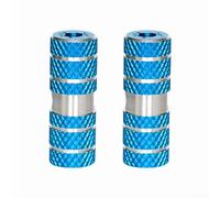 2 pares de clavijas traseras de bicicleta hechas de aleación de aluminio grueso con ranuras antideslizantes para y para uso en bicicleta de montaña, compatibles con varios ejes de bicicleta (azul)