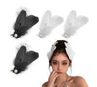 2 Pares De Clips Para El Cabello De Plumas, Clips Para El Cabello Elees, Clips Para El Cabello Laterales, Accesorios Para El Cabello De Fiesta, Accesorios Para El Cabello
