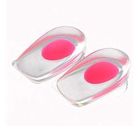 2 pares de copas de gel para talón, color rojo y azul, protectores de talón de silicona, almohadillas para fascitis plantar, dolor de talón y de Aquiles, talones de gel y cojines de apoyo absorbente