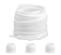 2 Pares de Cordones - 8 mm - 120 cm - Cordones Blancos para Zapatillas - Cordones Elásticos para Zapatillas de Deporte - Adecuados para Zapatillas de Deporte, Zapatillas para Correr, Entrenamiento