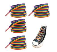 2 pares de cordones coloridos para zapatos de colores con arco iris Lgbtq, accesorios Pride Rainbow para zapatos de neón largos, planos, anchos, gruesos, de colores, para zapatillas deportivas, 140