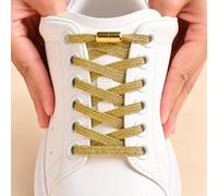 2 pares de cordones elásticos sin atar, cordones elásticos planos para zapatos, cuerdas para zapatos sin atar con hebillas de bloqueo de tornillo, cordones elásticos plateados para adultos y niños