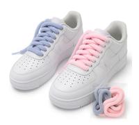 2 pares de cordones peludos esponjosos de 100 cm, cordones peludos rosa y azul para entrenadores, Air Force 1, Adidas Campus, Nike Dunk, Vans, cordones gruesos y suaves de felpilla para personalizar