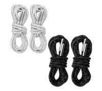 2 pares de cordones redondos con diamantes de imitación, cordones con capucha, cordones brillantes de 120 cm, adecuados para zapatillas, cordones, cinturones de pantalones, decoración de ropa (negro,