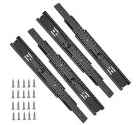 2 pares de corredores de rodamiento de bolas, deslizadores de cajón de gabinete de 3 secciones, extensión completa, montaje lateral, para tocador, armario, rieles de cajones de cocina, guías de