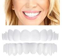 2 Pares De Dentaduras Postizas, Carillas Dentales Con Clip Para Mandíbula Superior E Inferior, Dientes Postizos Con Carillas A Presión, Dentaduras Artificiales Cosméticas