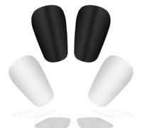 2 Pares de Espinilleras Mini Fútbol Niños, Pequeñas Espinilleras para Fútbol, Mini Espinilleras Protección para Adultos Niños Niñas Hombres (Blanco, Negro, 6 x 9,5 cm)