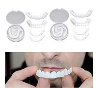 2 pares de férulas dentales,prótesis dentales,dientes para sujetar,dentaduras postizas temporales,carillas instantáneas dientes para hombres mujeres pobres blanqueamiento alternativo.