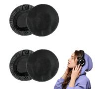 2 Pares de Fundas de Tela Flexibles para Auriculares - Protector de Higiene Estirable y Lavable, se Adapta a Auriculares de 6 a 8,5 cm, Protege Almohadillas, Negro