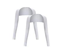 2 pares de fundas para brazos de chal de protección solar con agujeros para los dedos, protección UV, fundas para brazos para golf, Blanco, Talla única