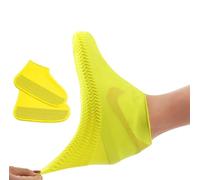 2 pares de fundas para zapatos de lluvia portátiles de silicona, adecuadas para días lluviosos, playas y carreteras embarradas (amarillo (L))