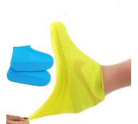 2 pares de fundas para zapatos de lluvia portátiles de silicona, adecuadas para días lluviosos, playas y carreteras embarradas (azul (XL))