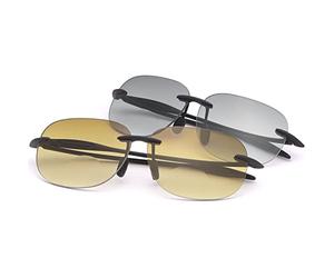 2 pares de gafas de sol de lectura bifocales sin montura Protección UV400 Deportes al aire libre Unisex Lectores de sol Gafas de bloqueo de luz azul para hombres Mujeres Gafas de conducción 1.5