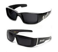 2 pares de gafas de sol Gangster Locs - 1 9052 negro y 1 9058 negro, negro