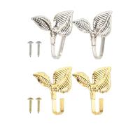 2 Pares De Ganchos Para Muro Cortina, Ganchos Para Alzapaños De Cortinas Y Ganchos Para Alzapaños Traseros, Pegados A Los Ganchos Para Alzapaños De Cortinas, Y Las Cortinas Están Bloqueadas