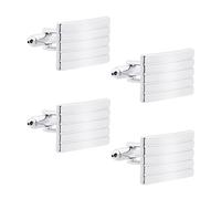 2 pares de gemelos de plata para hombre, diseño de rayas, de aleación, para hombre, 2 * 1,4 cm, Metal, Sin piedras preciosas