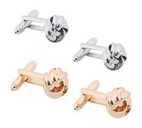 2 pares de gemelos para hombre, gemelos de aleación trenzada con nudo para camisa, gemelos de traje de moda para hombres, gemelos elegantes para bodas, negocios y regalos de graduación, accesorios de