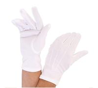 2 pares de guantes blancos para niños con 3 líneas cosidas, ideal para magos, Papá Noel, accesorios para niños, blanco, Taille unique
