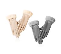 2 Pares De Guantes Cálidos Para Mujer, Guantes Resistentes Al Frío Y Al Viento, Guantes De Ciclismo, Guantes De Lana, Guantes De Moda