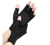 2 pares de guantes de osteoartritis con cobre, guantes de compresión reumatismo sin dedos, guantes de artriti gaming, tendinitis Alivio del dolor reumático, RSI, síndrome del túnel carpiano (L)