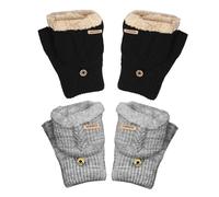 2 Pares De Guantes De Punto Polar, Guantes Sin Dedos Con Funda, Guantes Cálidos Y Resistentes Al Frío, Guantes De Ciclismo De Invierno, Productos Para Exteriores Resistentes Al Frío