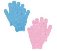 2 Pares De Guantes Exfoliantes, Guantes De BañO Exfoliantes, guante exfoliante corporal, Guantes De BañO De Cinco Dedos Para Hombres, Mujeres, NiñOs Para Exfoliar/Ducha/BañEra/Spa/Masaje (2 Colores)