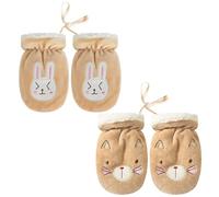 2 Pares De Guantes Para Niños, Lindos Guantes De Dibujos Animados, Guantes Cálidos De Invierno, Suministros De Invierno Para Bebés, Guantes De Felpa