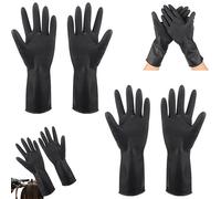 2 pares de guantes para teñir el cabello, guantes de látex reutilizables, impermeables, antideslizantes, guantes de látex texturizados para trabajos de laboratorio, preparación de cocina, barbacoa