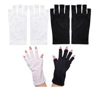 2 pares de guantes sin dedos, guantes de uñas UV, herramientas de manicura, guantes de protección UV, guantes sin dedos, accesorios de protección de uñas