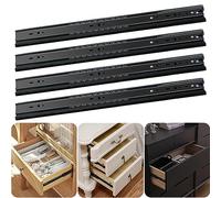 2 Pares de Guías para Cajones 400mm Extracción Total Guías Laterales para Cajones con Rodamiento de Bolas