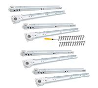 2 Pares de guías para cajones para Muebles de gabinete, Montaje Inferior, guías para cajones de extensión Completa 10 12 18 20 22 Pulgadas, guía telescópica de Metal, para Tirar del cajón, Soporte 30